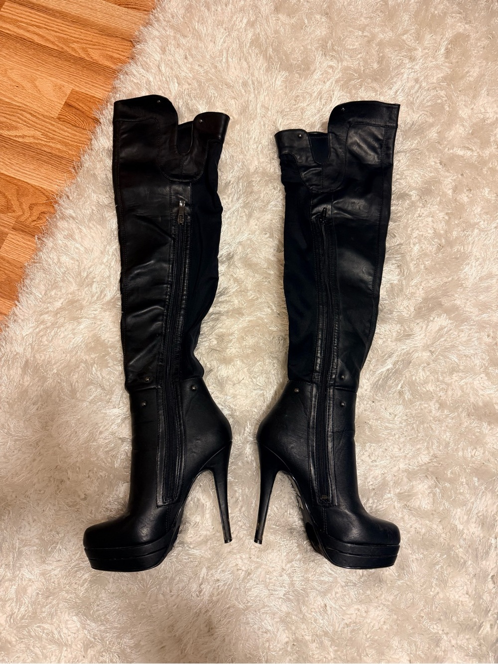 Bakers Black Over-the-Knee Platform Stiletto Boots